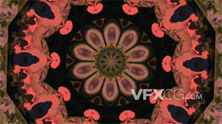 VJ视频素材复古朝代花纹样式图案变化万花筒
