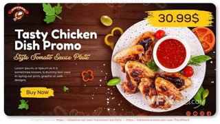 美味快餐鸡肉高热量食品宣传售卖广告片视频AE模板