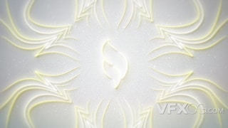 金色光线向中间蔓延花纹揭示logo动画视频片头AE模板