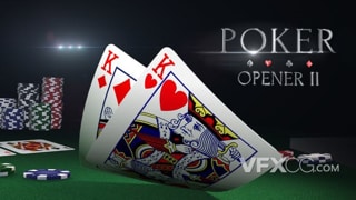 赌场赌桌上发放扑克牌电影介绍宣传视频开场白AE模板