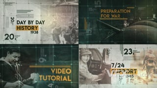 历史时间线战争时期珍贵影像幻灯片视频开场纪录片AE模板