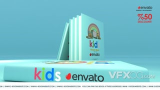 儿童图书杂志宣传介绍打折促销视频广告片AE模板