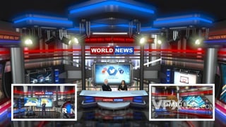 三维空间新闻联播体育直播演播厅动画视频AE模板