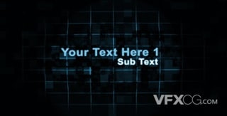 蓝色数字化像素转换文字标题视频宣传片AE模板