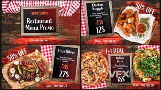 BBQ烧烤餐厅菜单打折促销媒体广告宣传视频AE模板