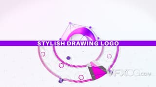时尚网格绘图现代商业揭示logo动画视频片头AE模板