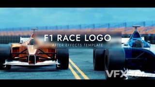 车展赛车比赛车辆陆续开过揭示logo动画视频片头AE模板