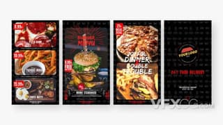 餐馆食品菜单网上售卖促销配送餐饮社交媒体短视频PR模板