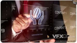高科技现代商人触屏手势滑动点击logo动画视频片头AE模板