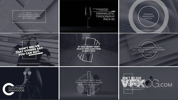 现代简单文字标题设计排版视频字幕动画制作PR模板