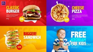 快餐食品菜单餐馆宣传幻灯片出售视频广告片PR模板
