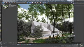 3DSMAX教程学习户外别墅建筑材质渲染过程