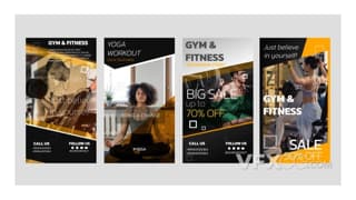 健身房体育运动活动排版动态介绍宣传社交媒体短视频AE模板