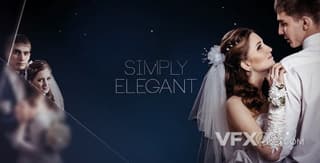 简单优雅分享婚礼时刻记录婚礼过程照片幻灯片视频相册AE模板