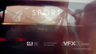 动感快速运动车赛体育竞技宣传视频开场白AE模板
