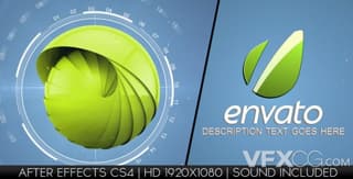 高科技半球旋转企业logo展示动画视频片头AE模板