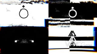 黑白动态图形信号故障揭示logo动画视频片头PR模板