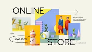 时尚明亮网上购物商店促销产品展示宣传视频开场AE模板