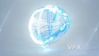 球体环绕闪光企业logo揭示动画视频片头AE模板