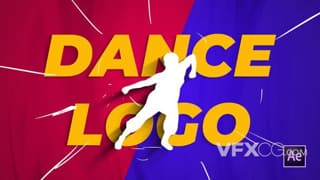 手绘卡通人物跳舞揭示logo动画视频片头AE模板