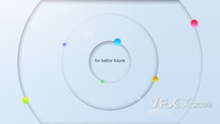 彩色圆球旋转揭示公司logo动画视频片头AE模板
