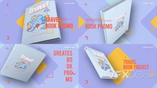 彩色立体书籍展示旅游宣传手册动画宣传视频开场AE模板