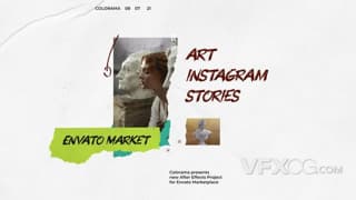 现代设计艺术绘画动感节奏宣传社交媒体短视频AE模板