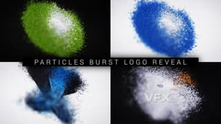 彩色简约粒子粉碎四散揭示logo动画视频片头AE模板