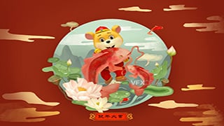 C4D制作红红火火金鼠送福年年有福新年主题模板