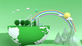C4D制作创意环保地球建设绿色家园公益海报