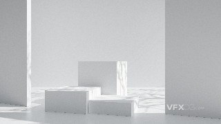 C4D建模白色简约立体几何产品展台电商场景