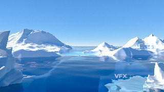 C4D制作冰天雪地冰川河流场景模型
