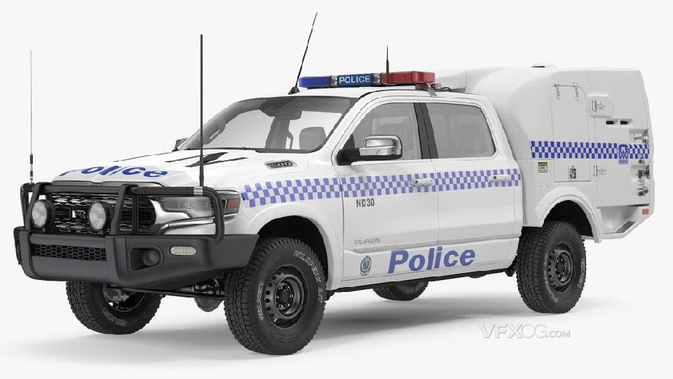 C4D制作美国警察出警车辆模型