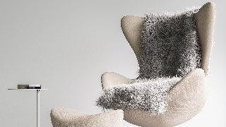 3DSMAX建模软凳毛毯和咖啡桌蛋椅模型