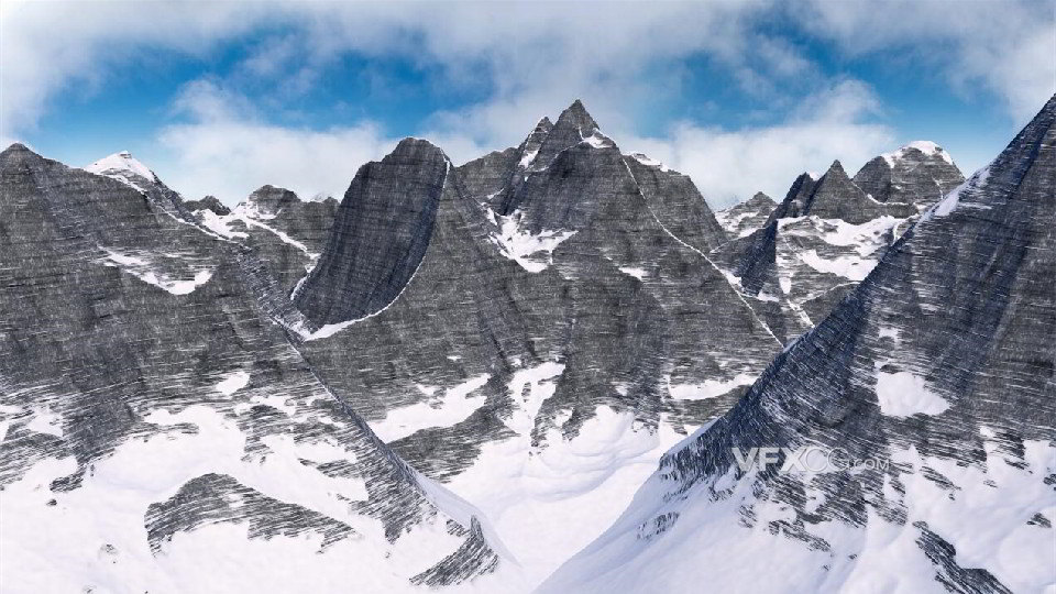C4D制作手绘冬天积雪的山峰场景模型