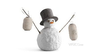 3DSMAX建模冬日氛围提灯笼3d雪人模型