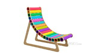 3DSMAX建模儿童彩虹沙滩休闲度假休息椅模型