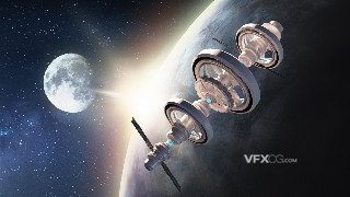 3DSMAX建模科技宇宙太空空间站3d模型