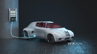 C4D制作未来感新能源高科技充电汽车模型
