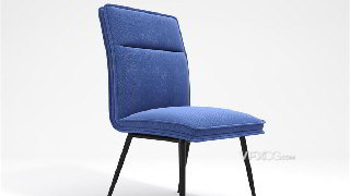3DSMAX建模简约蓝色沙发软垫靠背椅子模型