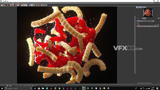 C4D薯条番茄酱平面动态广告建模渲染视频教程 