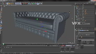 C4D制作欧式高级沙发多边形建模视频教程