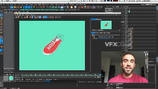 C4D卡通鞋子液体流动出入MG动画视频教程
