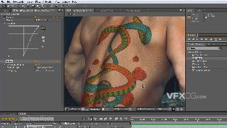 C4D结合AE制作后背动态爬行蛇纹身视频教程