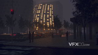 C4D制作夜景城市场景建模材质灯光渲染视频教程
