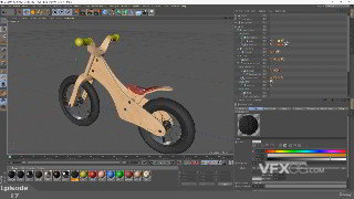 C4D样条线建模自行车制作全流程视频教程