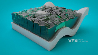 C4D制作玻璃质感海浪模型材质渲染视频教程