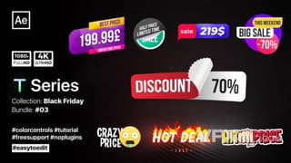 商品销售推广折扣定价动画图标排版视频字幕AE模板