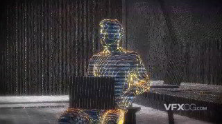 C4D制作科幻三维人物场景全息投影视频教程
