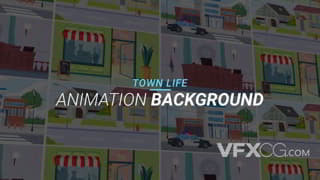 城市生活背景建筑图标MG动画元素视频AE模板